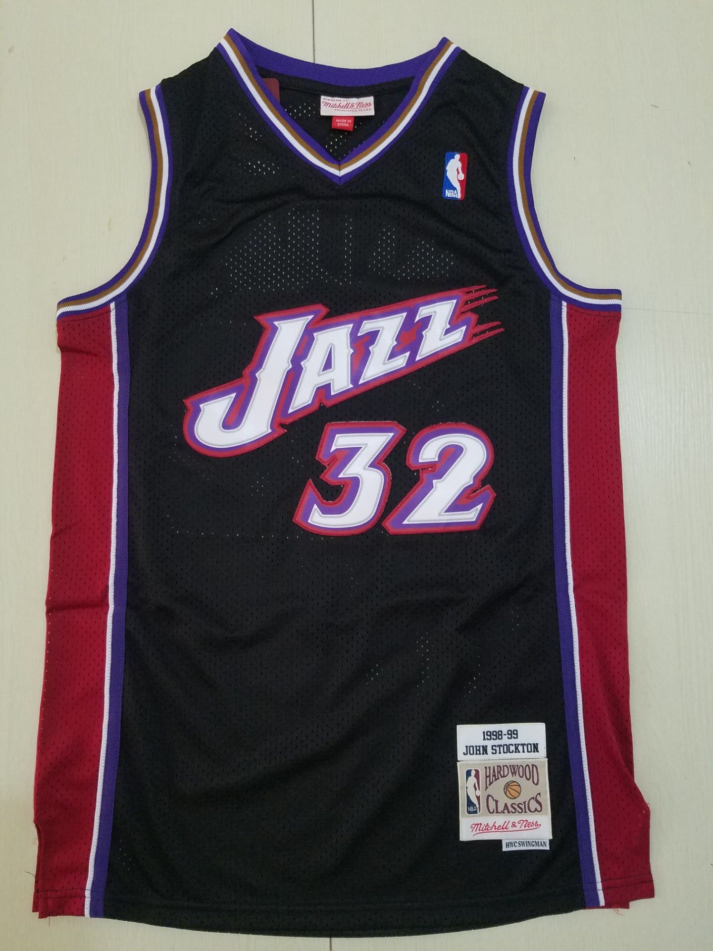 Men Utah Jazz #32 Malone black Throwback NBA Jerseys